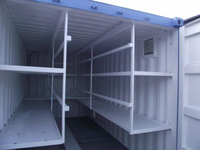Container with Racks for Storage