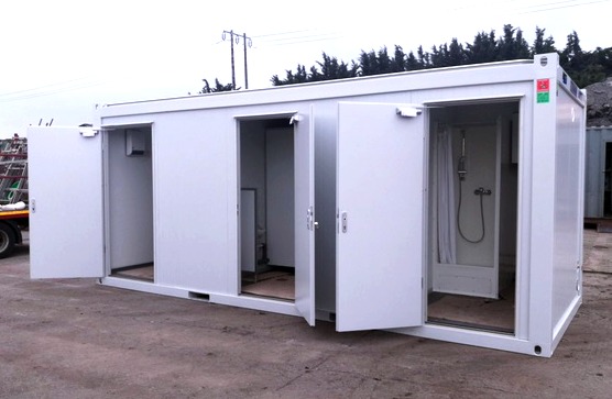 a white container with doors open